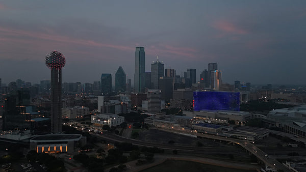 Dallas Night Skyline 360 view